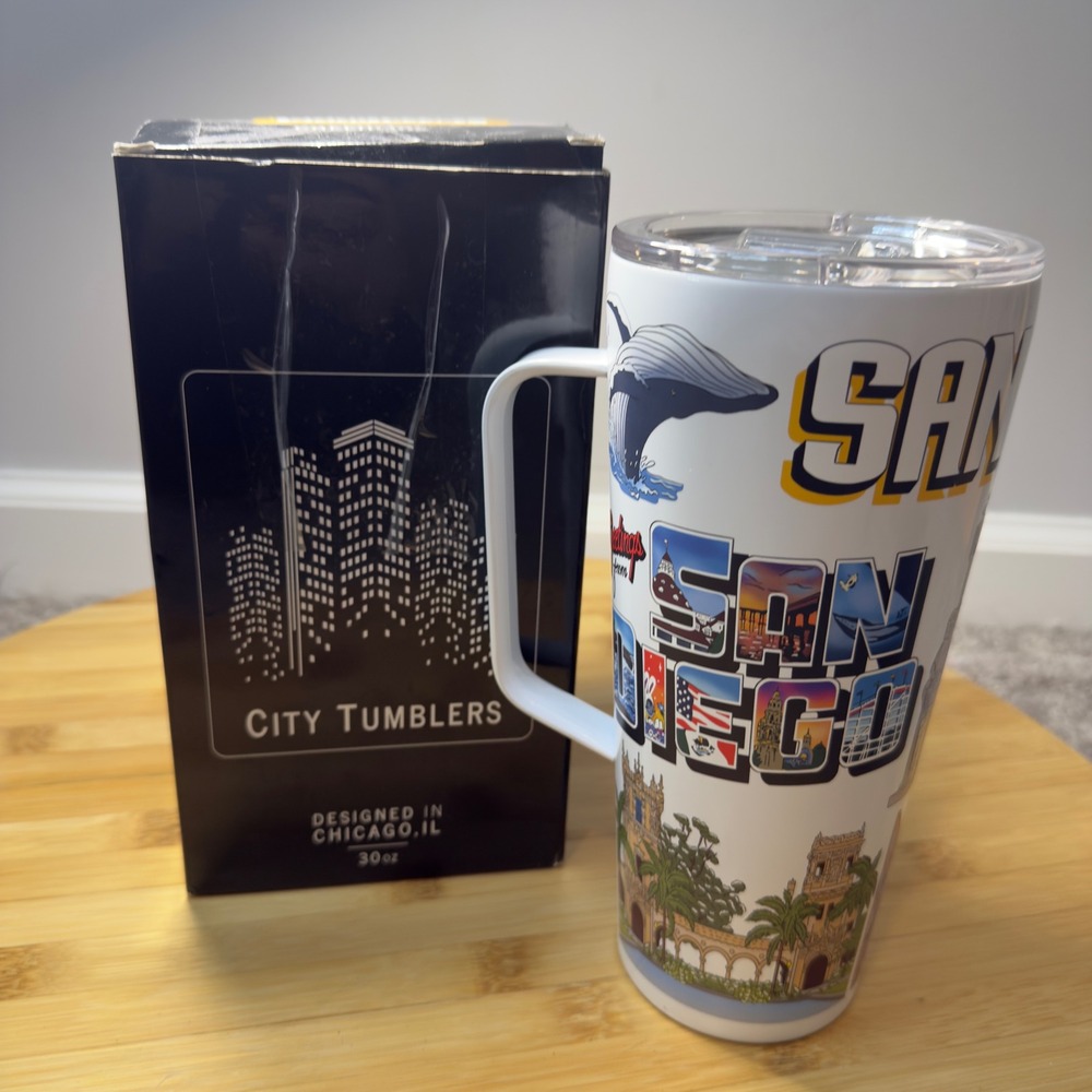 Greenline Goods San Diego City Tumbler 30oz Stainless Steel Travel Mug with Lid